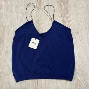 Free People Intimates Shiny Blue Bra Top M/L